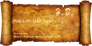 Habich Dénes névjegykártya
